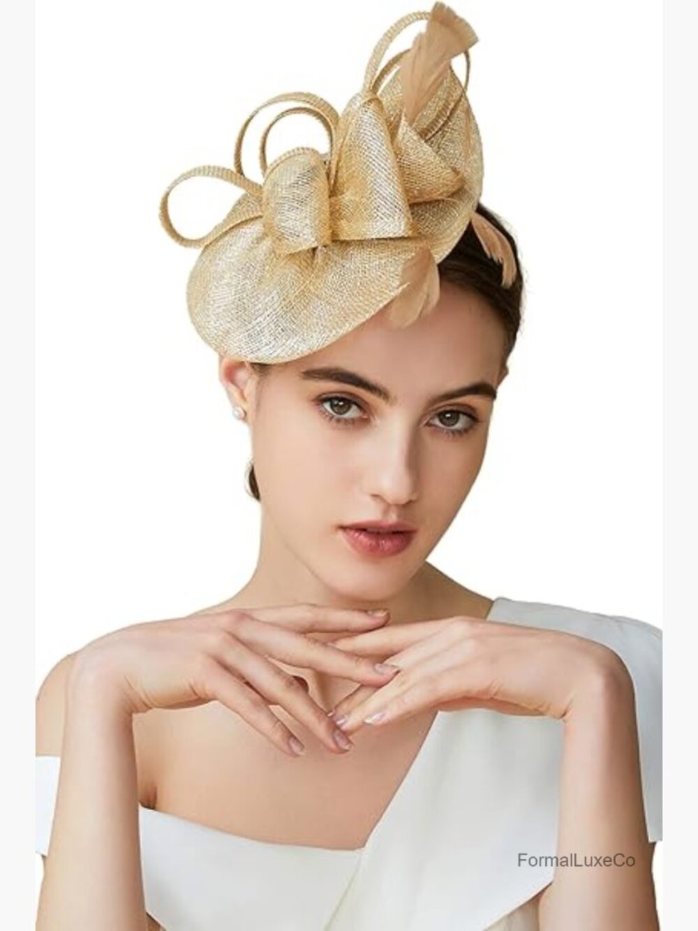 Pillbox Fascinator Hat With Feathers Derby Tea Party Headband